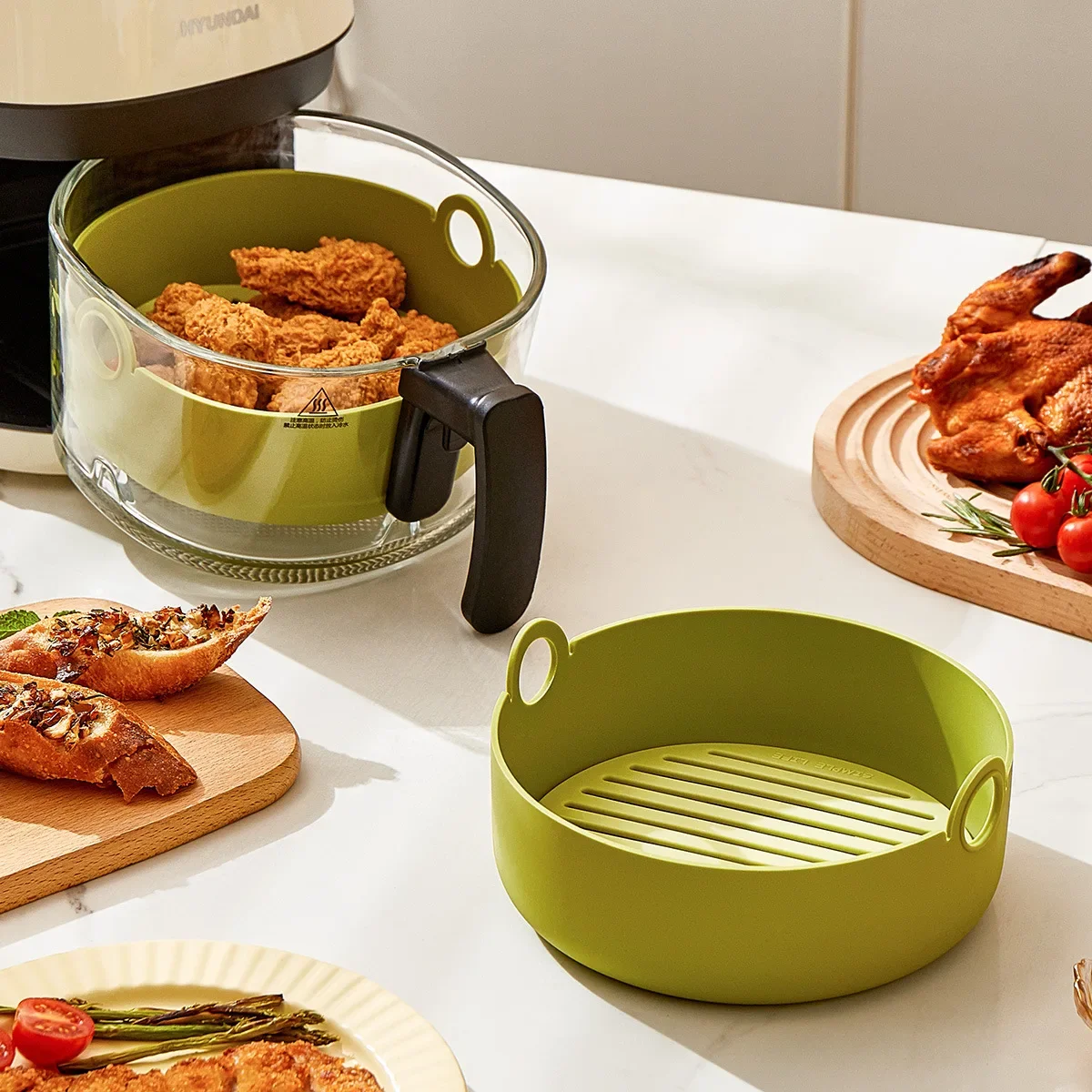 Round Air Fryer Liners Square  - Air Fryer Silicone Pot Liner recension och pris